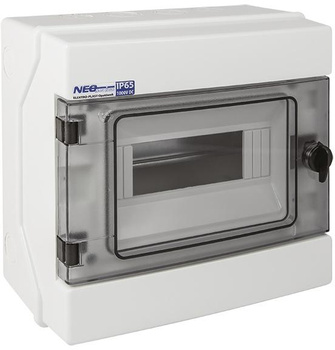 Rozdzielnica hermetyczna modułowa (500V AC, 1000V DC) 1x8 natynkowa (N+PE) IP65 RH-8 ELEKTRO-PLAST O