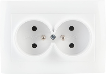 Gniazdo podwójne z uziemieniem VCX WESA LC 16 Biały