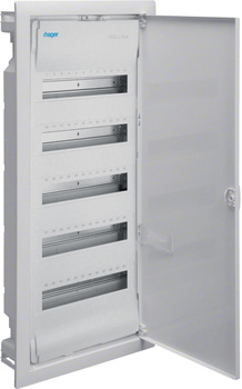 Rozdzielnica p/t z drzwiami metalowymi, 5 rzędów, 60 modułów, IP30, HAGER Volta VU60NC