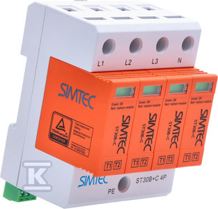 SIMTEC ST30 85201010 – Ogranicznik przepięć T1+T2 4P 30kA 275V