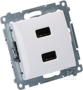 ŁADOWARKA 2XUSB 2.1A, 5V BIAŁA SIMON54