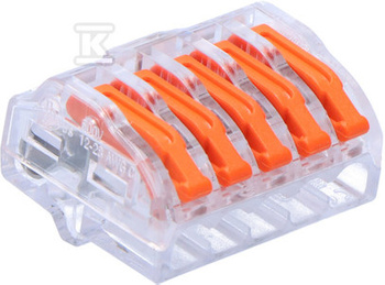 ZŁĄCZKA DO PRZEWODÓW ZATRZASKOWA 0,2-4,0mm2 PC-235 5GNIAZD (30szt.)