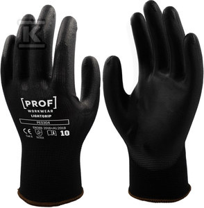 RĘKAWICE  PU LIGHTGRIP CZARNE 10 PAR 10
