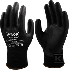 RĘKAWICE  PU LIGHTGRIP CZARNE 10 PAR 9