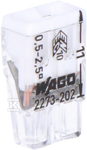 Szybkozłączka uniwersalna DRUT 2x 0,5-2,5mm2 WAGO 2273-202 100szt.