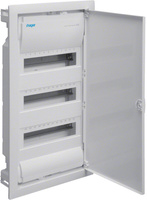 Rozdzielnica podtynkowa z drzwiami metal., 4 rzędy, 48 mod, IP30, QC, HAGER Volta VU48AT