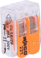 Szybkozłączka uniwersalna LINKA/DRUT 2x 0,2-4mm2 WAGO 221-412 (Paczka 100szt.)