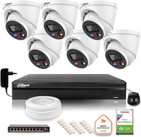 Zestaw monitoringu IP Dahua TIOC 5mpx 2K 6 kamer z alarmem NVR z dyskiem