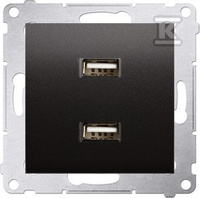 ŁADOWARKA 2XUSB 2.1A,5V ANTRACYT SIMON5