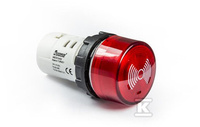 BUZZER MONOBL.24V AC/DC PODŚW.CZERW.