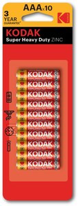 BATERIA KODAK ZINC HEAVY DUTY AAA 10 PAK