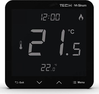 Przewodowy regulator pokojowy sinum czarny R-S3 Tech Sterowniki