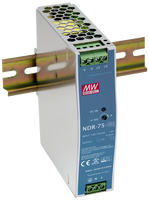 ZASILACZ IMPULSOWY NA SZYNĘ DIN MEAN WELL NDR-75-48 48V/75W/1.6A