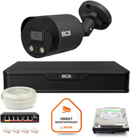 Zestaw monitoringu IP BCS Point 1x Kamera BCS-P-TIP28FWR3L2-Ai2-G Rejestrator z dyskiem