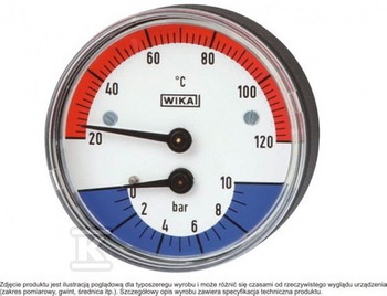 TERMOMANOMETR WP63T R1/2 0,4MPA/120ST.C