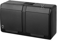 GN.2-KR.2X2P+Z N/T IP44 CZARNY HERMES