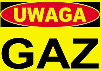 UWAGA GAZ-TABLICA OSTRZEGAWCZA