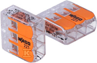 Szybkozłączka uniwersalna LINKA/DRUT 3x 0,2-4mm2 WAGO 221-413 (Paczka 50szt.)